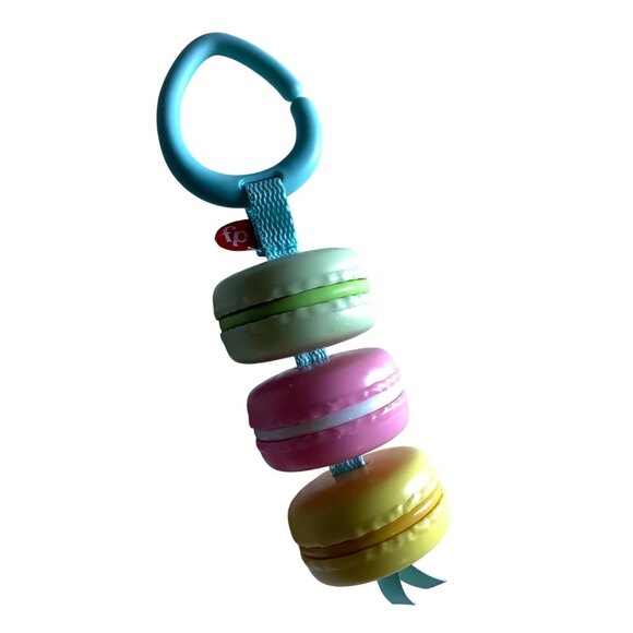 Fisher-Price Macaron Themed Clip-On Baby Teether Toy Multi-Color Soft Rattle - Picture 1 of 5